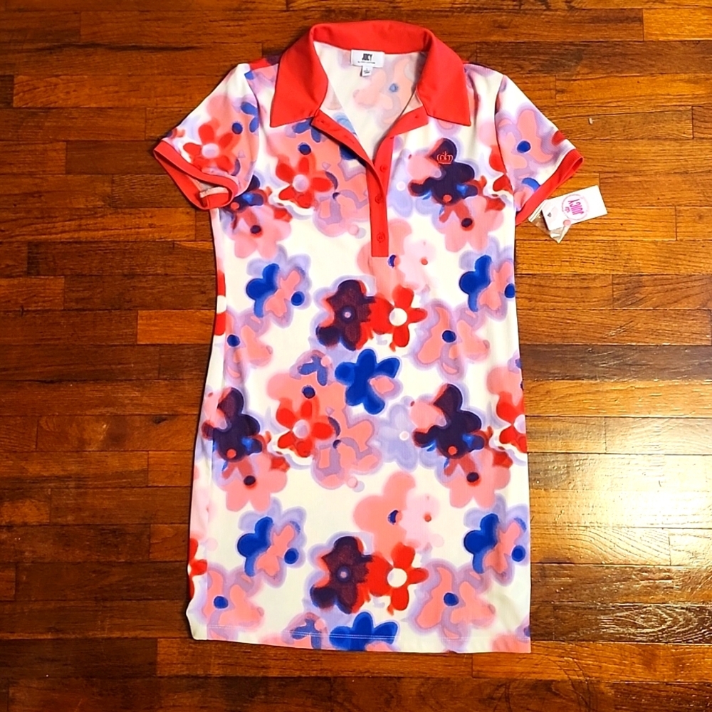 NWT JUICY by Juicy Couture Bright Flower Print T-Shirt Dress